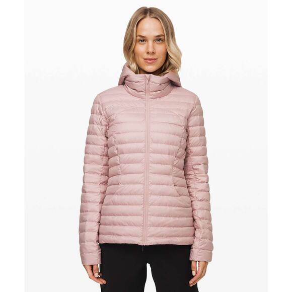 Lululemon Pack It Down Pink Puffer Hooded Jacket with Bag - Picture 3 of 16